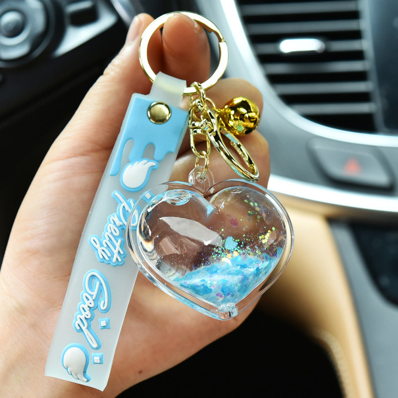 Wholesale Quicksand Love Acrylic Keychain